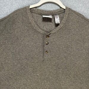 Farah Henley Shirt Mens 3XL Brown Casual Minimalist Long Sleeve